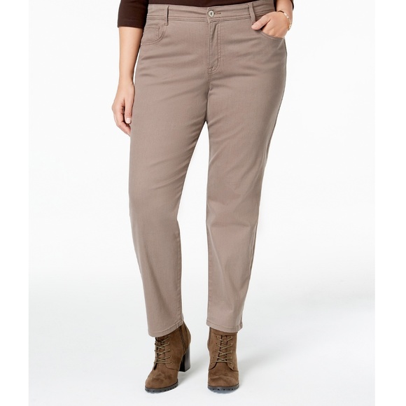 Style & Co. Pants - Petite Plus Size Tummy-Control Slim-Leg Jeans